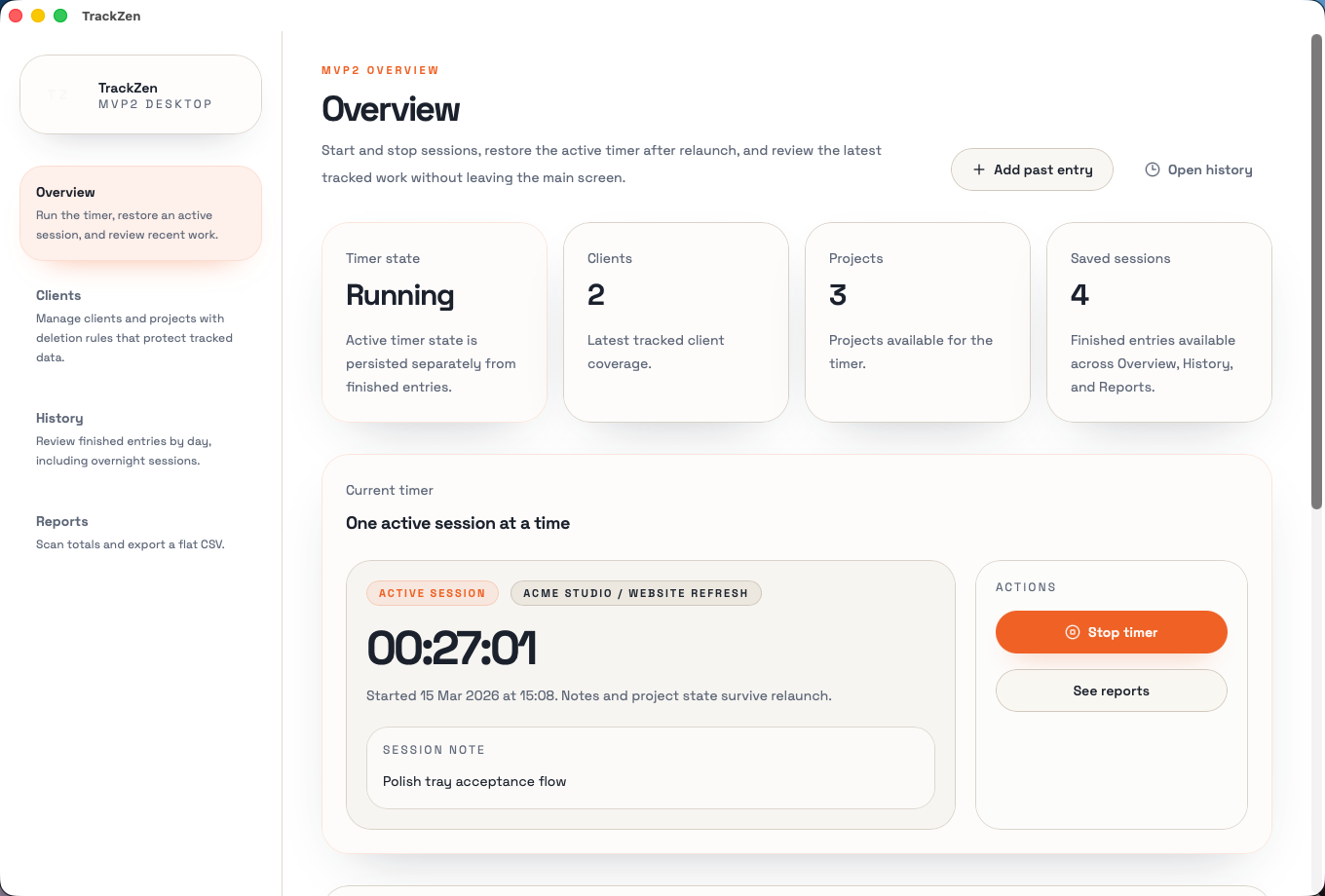 ZenTrack desktop app overview